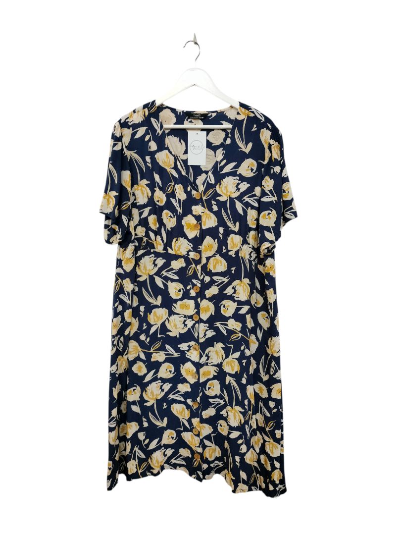 Sara | Blue with yellow flowers Dress | Size 18