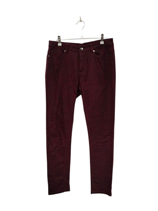Runway NYC | Burgundy with floral print Pants | Size 10