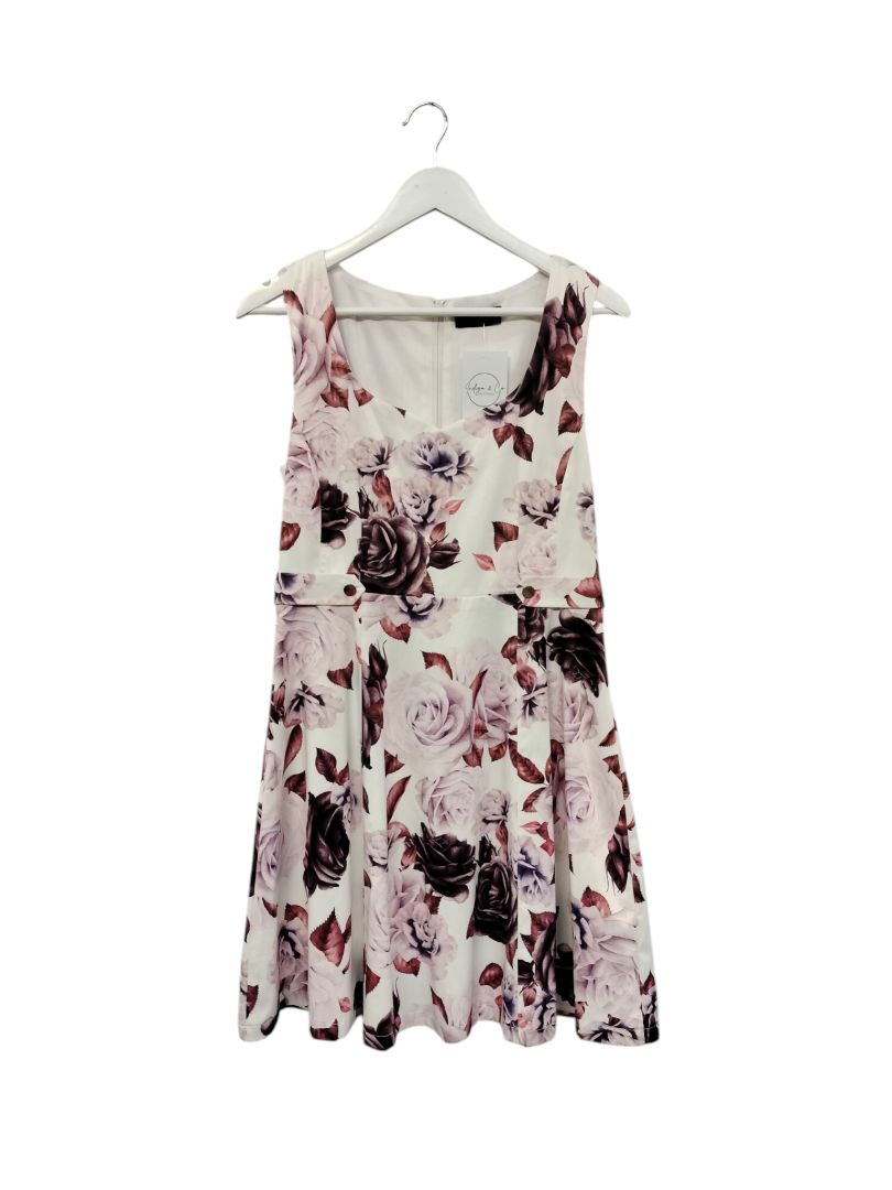 Pagani | white with purple floral Dress | Size 12