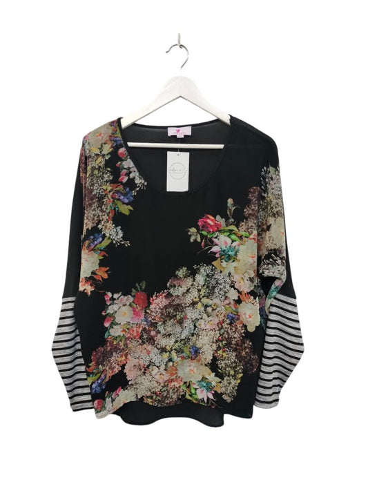 Charlo | Black with Floral Top | Size S