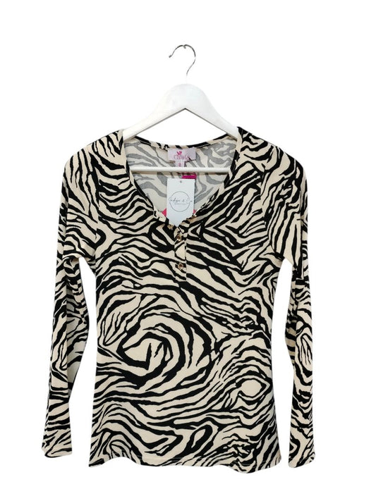 Charlo | Zebra Print Top | Size 8