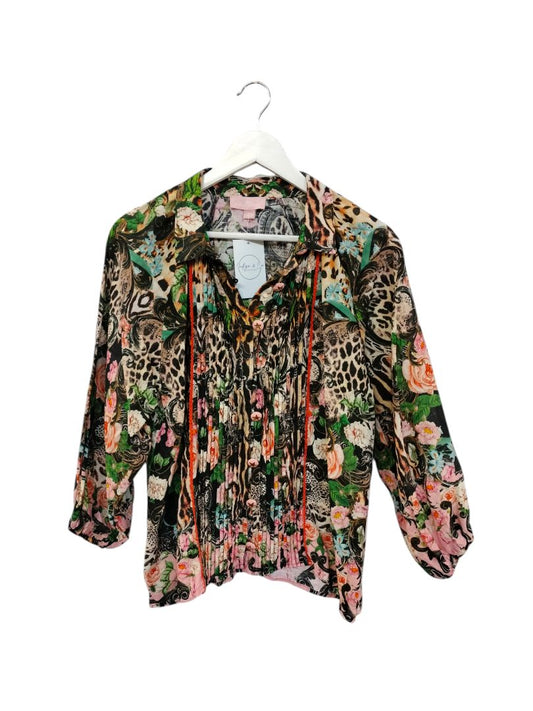 Augustine | Black Print Top | Size XS