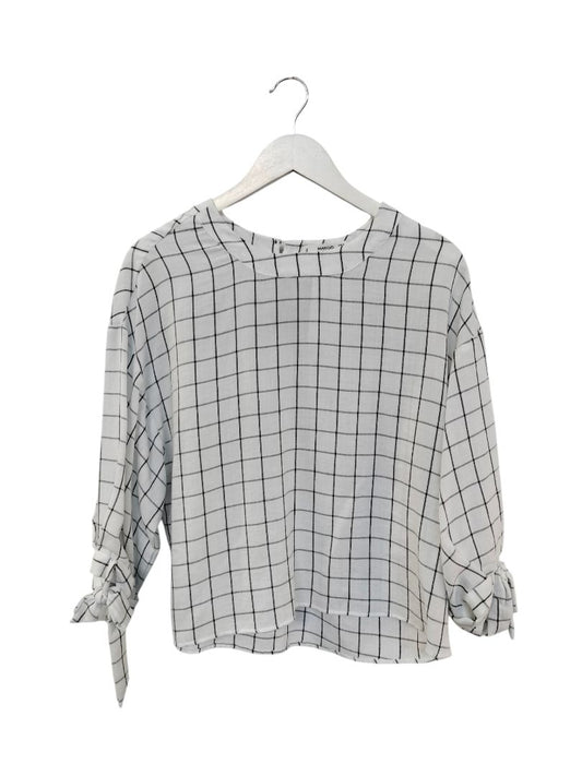 Mango | White with Black stripe Top | Size EUR M