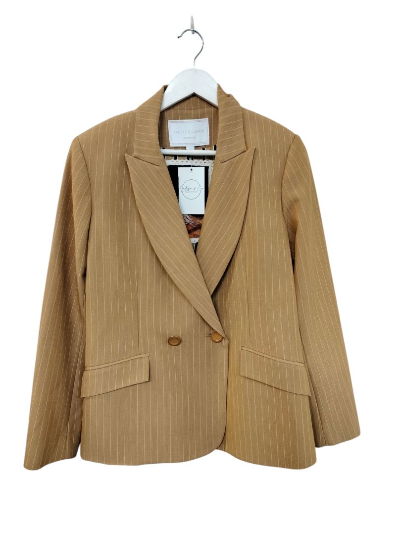 Trelise Cooper | Caramel Pinstripe Blazer | Size 12