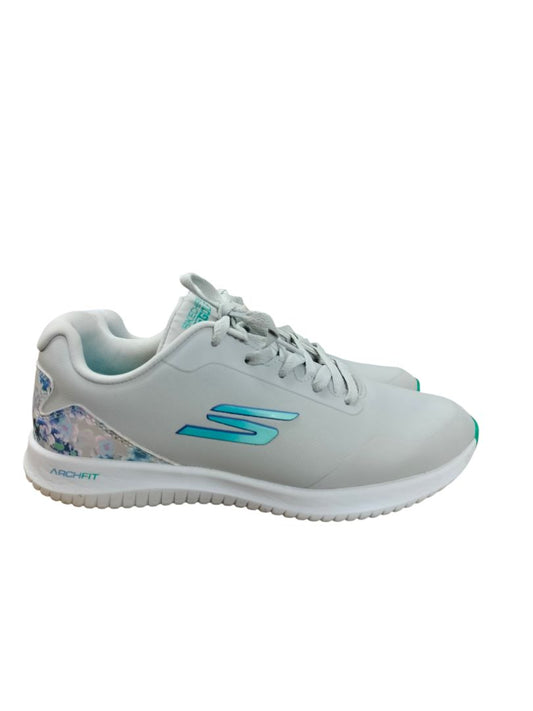 Skechers | Grey with Blue Floral Golf Shoes | Size 36.5