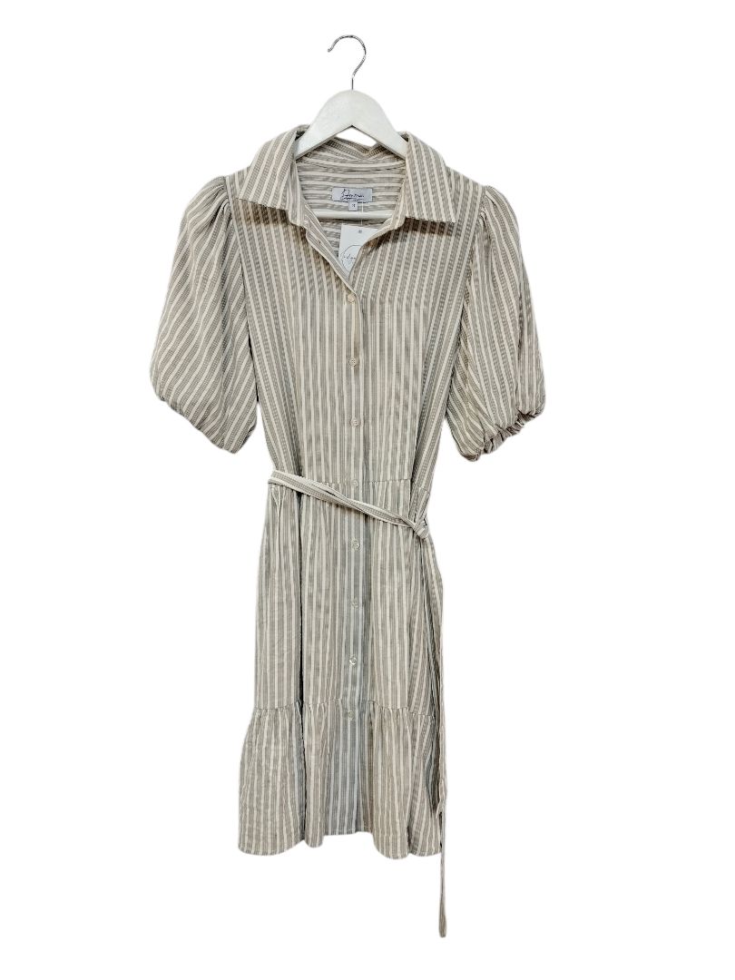 Drama the Label | Beige/White Dress | Size 10