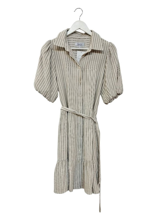 Drama the Label | Beige/White Dress | Size 10