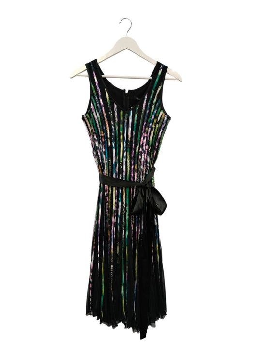 Liz Jordan | Green and Purple Stripe Dress | Size 8