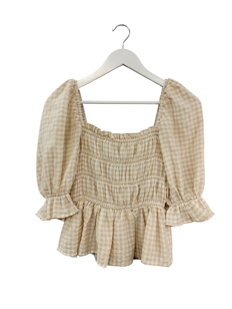 Minkpink | Beige Check Top | Size S