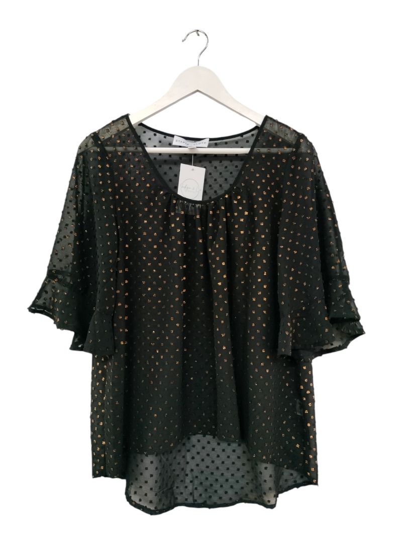 Staple + Cloth | Black with shimmer Top | Size 12
