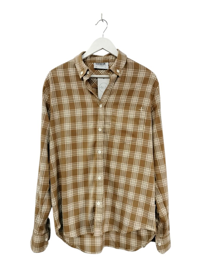 Federation | Brown and White Check Shirt | Size M