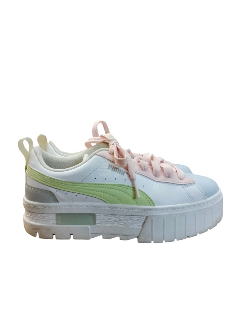 Puma | White pink and green sneakers | Size 37.5