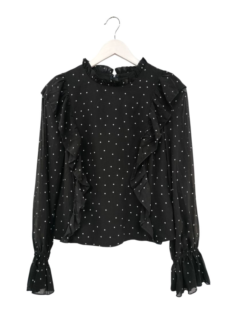 Showpo | Black/White Polka Top | Size 10