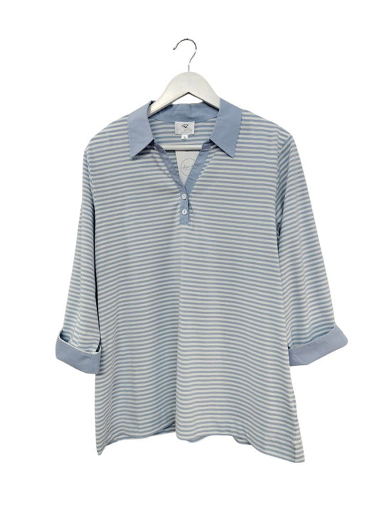 Ballantynes | Blue & White Stripe Top | Size XL