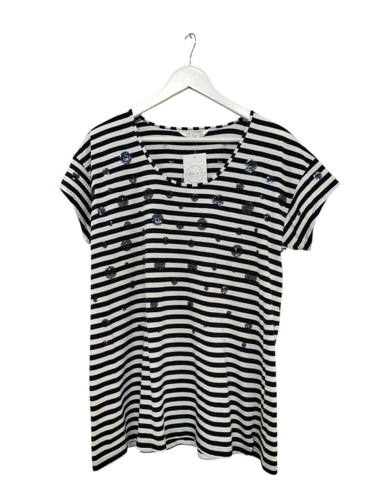 Virtuelle | Blue & White Stripe Top | Size XXS