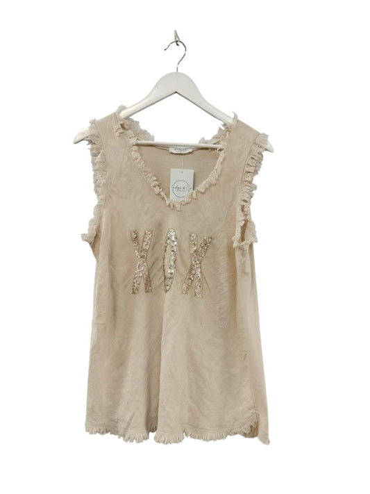 Imagine Fashion | Beige Singlet Top | Size L/XL