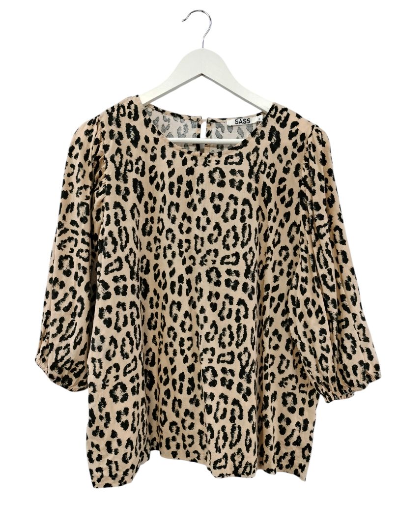 Sass | Animal Print Top | Size 16