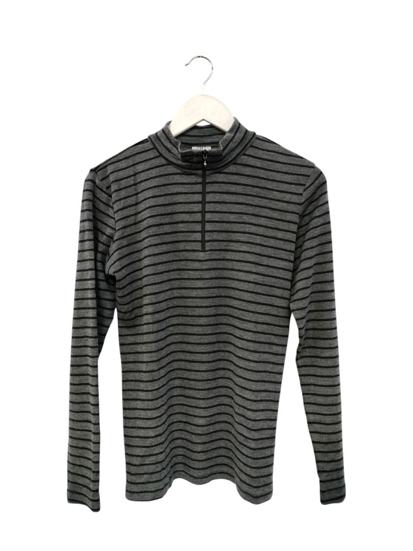 Ab Merino | Grey & Black Stripe Jersey | Size L