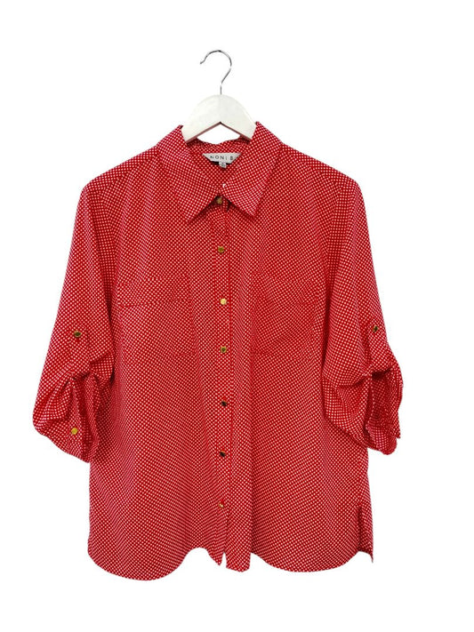 Noni B | Red/White Top | Size 16