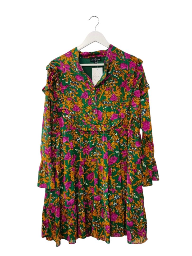 Augustine | Green Floral Dress | Size XS