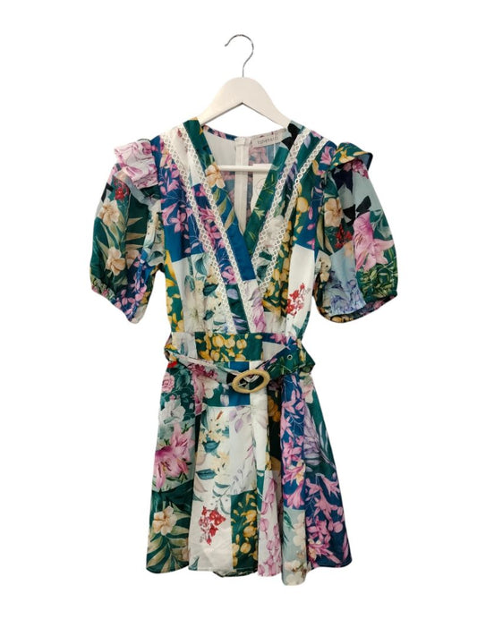 Esther & Co | Blue Floral Playsuit | Size 8