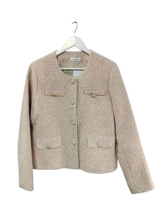 Mei Yi Mei Ren | Gold Tweed Blazer | Size 2XL