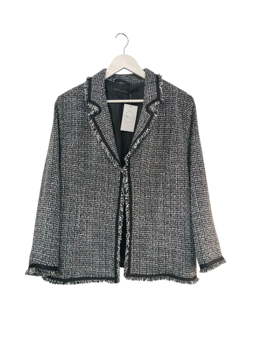 Liz Jordan | Black and White Blazer | Size approx 16