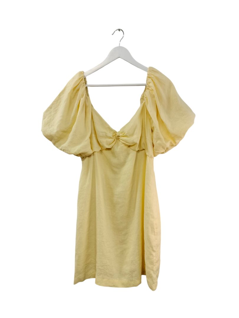 Linen Lux | Butter Yellow Dress | Size 14
