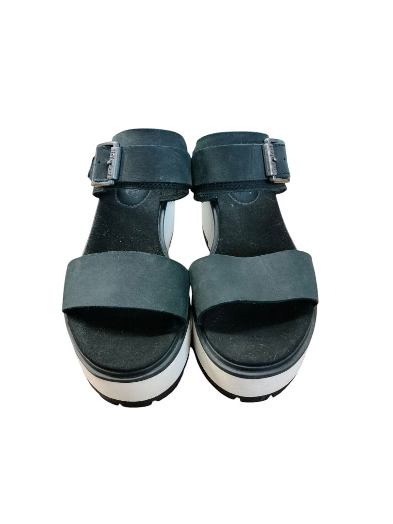Timberland | Black and White Wedge Sandals | Size 38.5