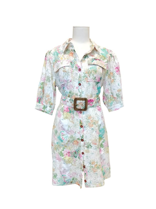 Charlo | Cream Floral Dress | Size 14