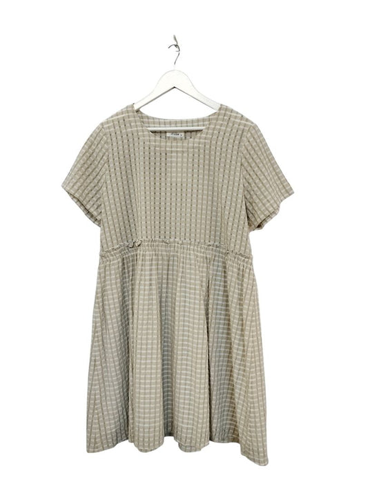 Et Alia | Beige/White Check Dress | Size M