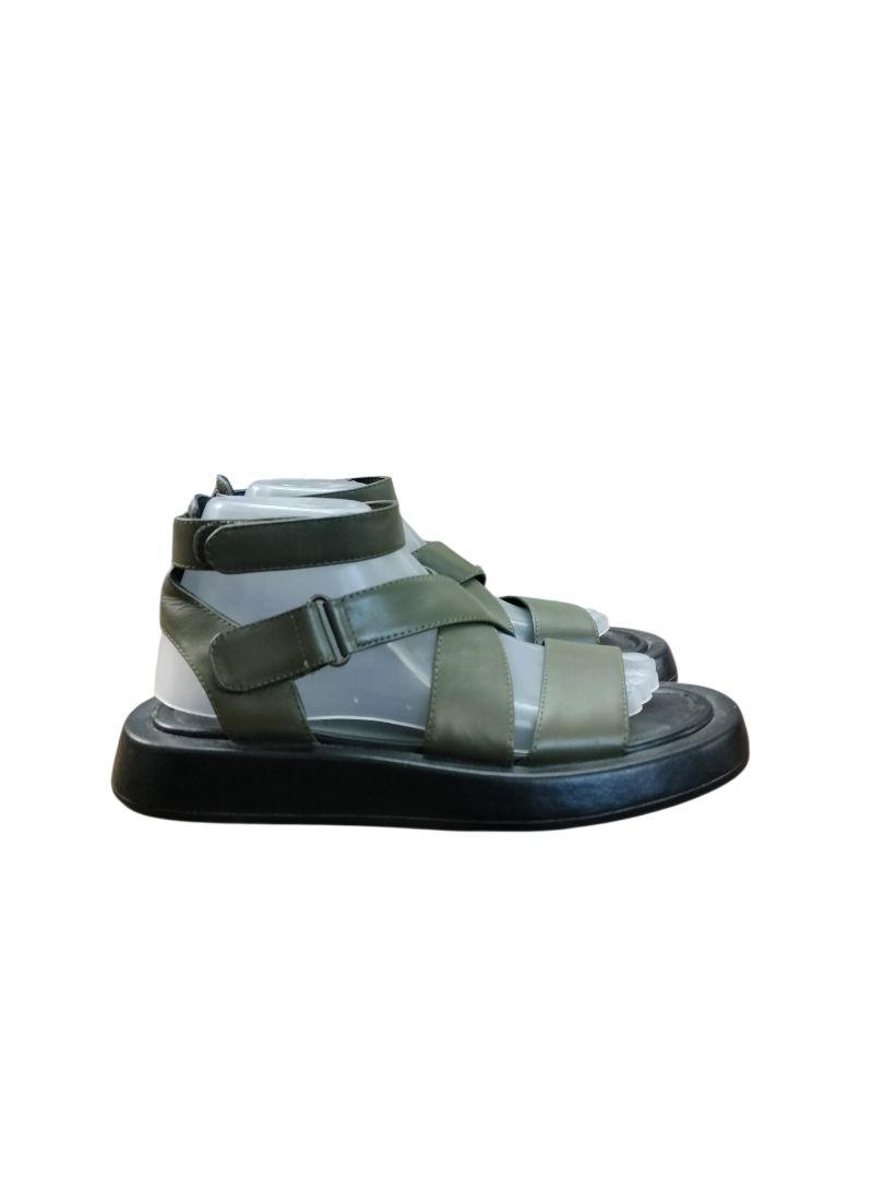 Minx Boutique | Khaki Green Sandals | Size 39