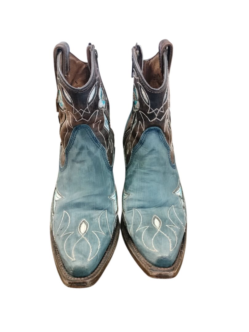 Circle G | Blue & Brown Boots | Size 7.5