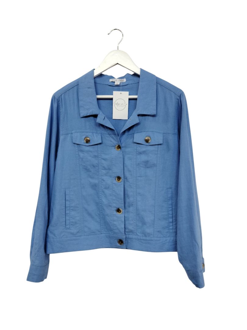 Grae Linen | Blue Jacket | Size S