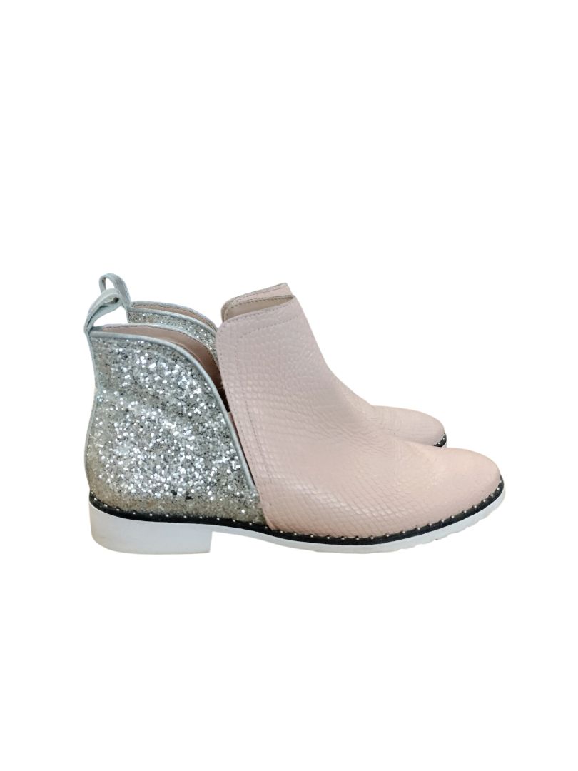 Hey Monday | Blush Pink with Silver Glitter Boots | Size 40