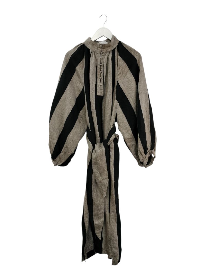 Zoe Kratzmann | Grey and Black Stripe Dress | Size 1