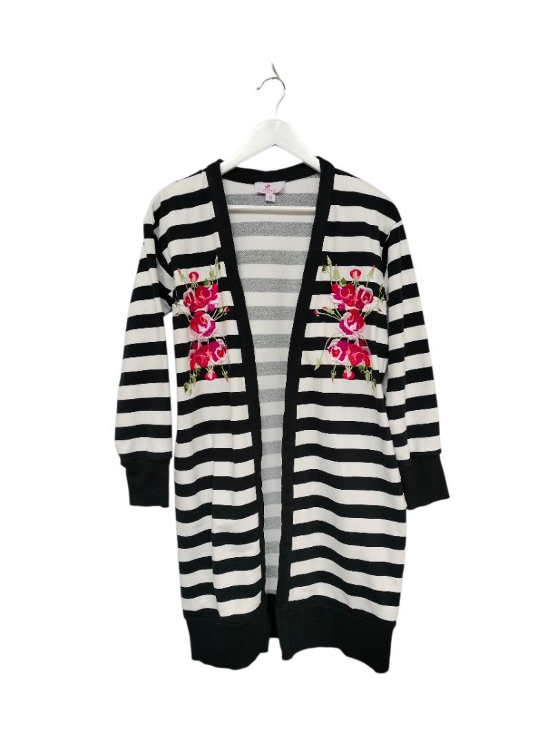 Charlo | Black & White Stripe Cardigan | Size 8