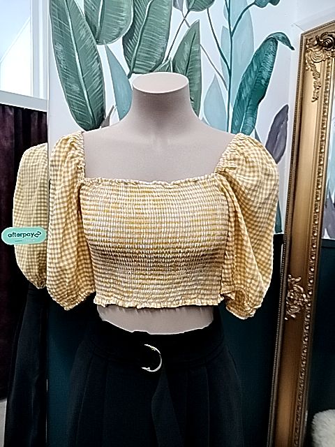 Paper Heart | yellow check Top | Size 12